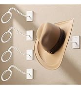 Cinati Cowboy Hat Rack for Wall, 4 Pack Cowboy Hat Holder Wall Mount, Western Rustic Metal Cowboy...