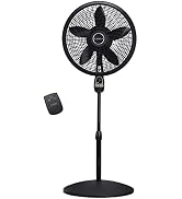 Lasko Oscillating Cyclone Pedestal Fan, Adjustable Height, Timer, Remote Control, 3 Speeds, for B...