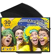 YixangDD 30 Pcs Magnetic picture frames for refrigerator 4x6-Black