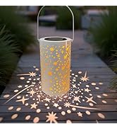 Meteor Solar Table Lights Outdoor Waterproof, Golden Star & Dot Design with Portable Handle, Warm...