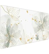 HUADO Desk Mat Large Mouse Pad, Floral XXL Keyboard Mat Non-Slip Waterproof Desk Pad, Full Desk P...