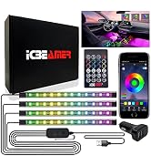ICBEAMER Interior Lights for Car, Apps or Remote Control LED Multi Color Strip Lights RGB Sync to...