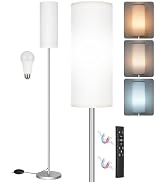 Dimmable Floor Lamps for Living Room with Remote and Foot Switch, 64.4” Modern Standing Tall Lamp...