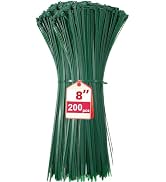 Green Zip Ties,200 Pcs 8 Inch PA66 Heavy Duty Plastic Wire Ties with 45 Lbs, Premium Self-locking...