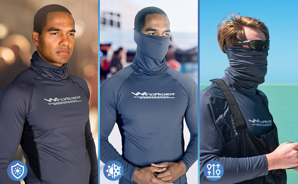Can be used in any weather as face covering for cold weather UV neck gaiter & fishing masks for men