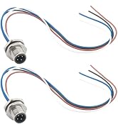 Hamadap M12 4 Pin A Code Male Connector Cable with Trimmed Base 0.2M, Waterproof Back Mount Cable...