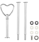 Happy Will 3 Tier Heart Shape Metal Cake Stand Holder Heavy Duty Fruit Plate Handle Fittings Hard...