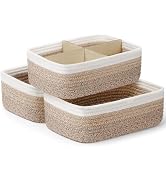 Small Baskets for Organizing, Woven Storage Basket Shelf Baskets,Three Tone | 3 Pack Storage Bins...