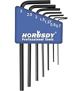 SEDY 7-Piece Mini Hex Key Metric Set, L Shape Allen Wrench, 0.7mm, 0.9mm, 1.27mm, 1.5mm, 2mm, 2.5...