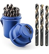Pro Edge Technology Cobalt Drill Bit Set, M35 High Speed Steel Drill Bits for Stainless Steel, Ca...