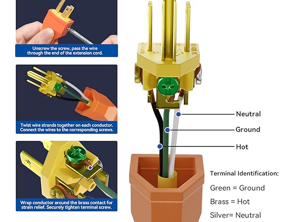 Extension Cord Ends Replacement Connector Plug