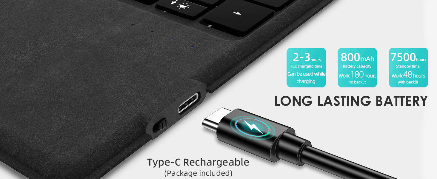 800mAh Type-C Rechargeable