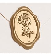 UNIQOOO Wax Seal Stickers - Rose Oval Wedding Invitation Envelope Seal Sticker, 50 Pcs Floral Sel...