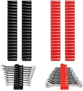 80 pcs MAGNETIC Modular Wrench Organizers for Tool Drawers - Wrench Rack with Metric & SAE Labels...