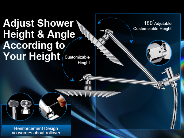 shower head extension arm