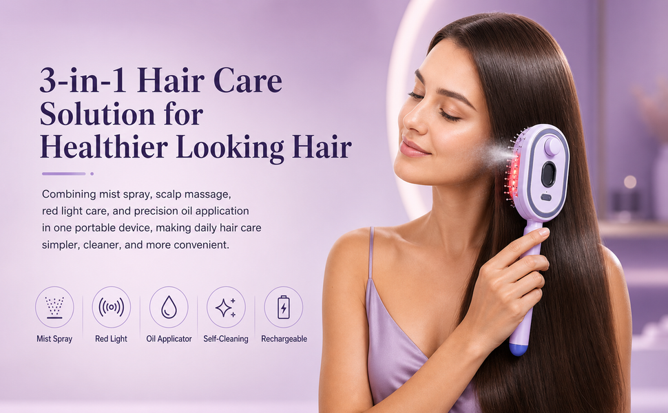 red light scalp massager with oil dispenser