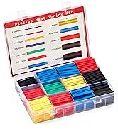 Heat Shrink Tubing Kit 2:1 Automotive Industrial Electrical Solder Sleeve - Black, Red, Yellow, B...