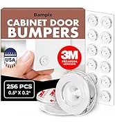 Bampix Jelly Button Cabinet Door Bumpers - 64, 128, 256 pc Value Pack - Clear Sound Dampening Pad...