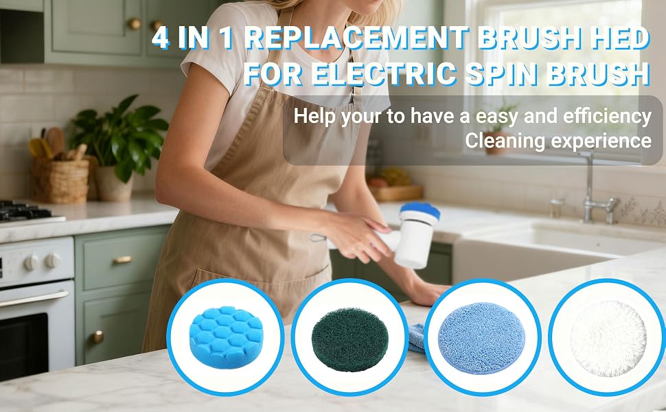 4 in 1 replacement brush heads for electric spin brush
