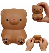 Brown Bear Stress Relief Dough Ball (1 Pack) - Animal Sensory Squeeze Ball Fidget Toy - Stretchy ...