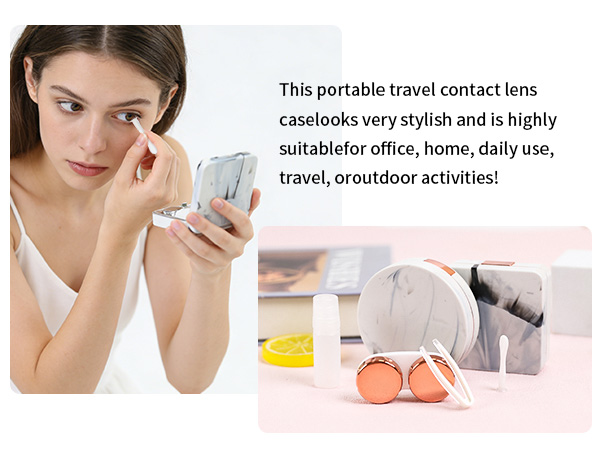 FlyingMage Contact Lens Case, 2 Pack Cute Portable Eye Contacts Travel Box with Mirror