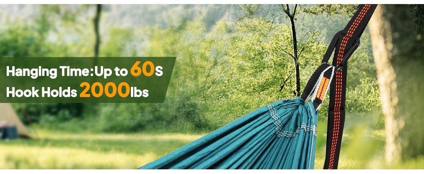 Strong and Durable Hooks Effortless opening and closing,smooth edges won‘t wear out straps hammocks