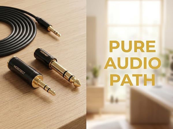 3.5mm to 1/4 (6.35mm) Stereo Pure Copper Adapter