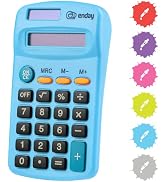 Calculator Blue, Basic Small Solar and Battery Operated, Large Display Four Function, Auto Powere...