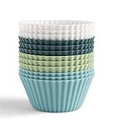 Silicone baking cups in white, navy, sage, and light blue