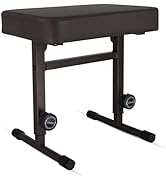 5 CORE Keyboard Bench Piano Stool T Style Brown Thick Padded Cushion Seat | Height Adjustable 17 ...