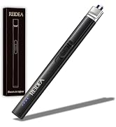REIDEA Electric Lighter Gift for Candle Lovers, Windproof Flameless USB Rechargeable Arc Retracta...