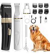 HEAPETS Dog Hair Clippers for Grooming Kit and Dog Paw Trimmer Nail Grinder for Grooming, Low Noi...