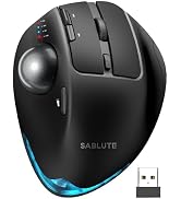 SABLUTE Wireless Trackball Mouse, Ergonomic Bluetooth Rechargeable Computer Mouse, Backlit Roller...