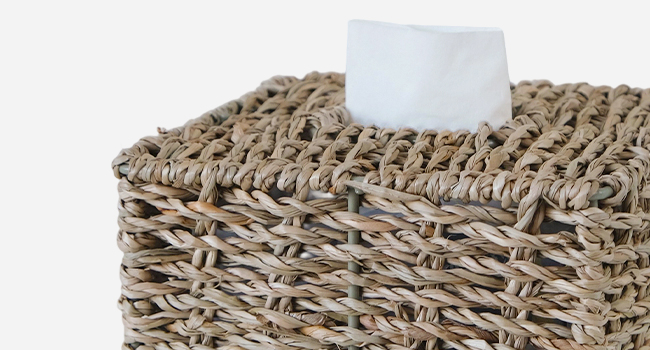 Woven Cube Tissue Box for Desk