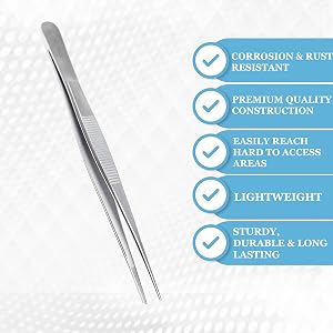 Premium Quality Stainless Steel Precision Serrated LAB Medical Tweezer First Aid Emergency Kit Tools