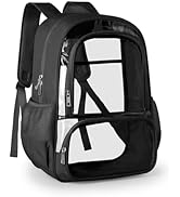 KIMNERPU Clear Backpack, Fabric & PVC Transparent Backpack with Reinforced Strap for Women Men, H...