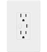 BN-LINK Smart Electrical Outlet with 2 Controlled Plugs and Type-C Charging, in-Wall Smart Wi-Fi ...