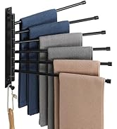 Alise Swivel Hand Towel Rack, 6 Arms Towel Bar SUS304 Stainless Steel Hand Towel Holder for Multi...