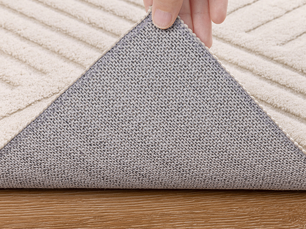 non slip light beige wavy line rainbow arch rug washable light beige ivory