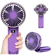 Handheld Fan, Portable Fan, 4000mAh USB Rechargeable Personal Fan, 180° Foldable Mini Desk Fan, 6...