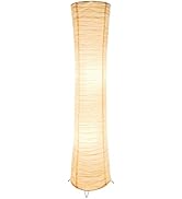 Fosinz Paper Floor Lamp Floor Lamps for Living Room Paper and Chrome Standing Lamp Room Decoratio...