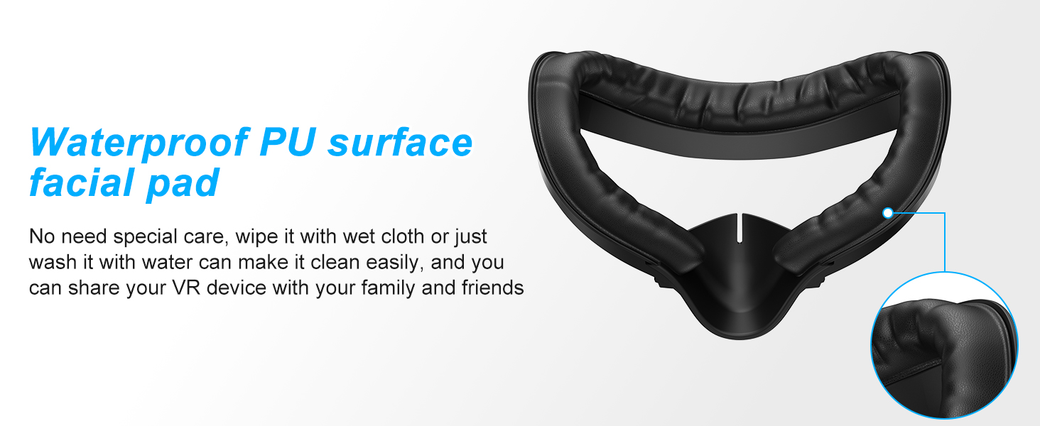 oculus quest 2 face pad replacement Waterproof Pu surface facial pad