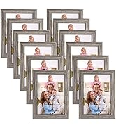 Giftgarden 5x7 Picture Frame Distressed Grey, 5 by 7 Rustic Wood-Grain Gray Photo Frames Bulk for...