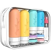 18pack Travel Bottles for Toiletries,TSA Approved Silicone Travel Containers jar for Toiletries,L...