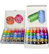 72Pcs 36 Colors Prewound Plastic Bobbins and Thread Spools for Hand & Machine Sewing, Emergency a...