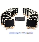 Mini Chalkboard Signs, 20 Pack Small Chalkboard Labels Table Signs with Easel Stand, Wooden Black...