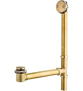 Artiwell 1-1/2" Brass Tubular Bath Drain Kit with Tip-Toe Bath Drain Stopper, Touch-Toe Tub Drain...