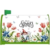 Inisajace Spring Magnetic Mailbox Covers - Floral Gnome Hello Spring Magnetic Mailbox Covers Stan...