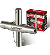 HAUTMEC 4 Way Sillcock Water Key,1/4", 9/32", 5/16", 11/32" Steel Multi-Function Utility Key for ...
