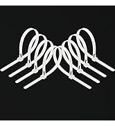 Reusable Zip Ties 6 Inch 100pcs White Zip Ties Heavy Duty Outdoor 50lb Small Cable Ties, Releasab...